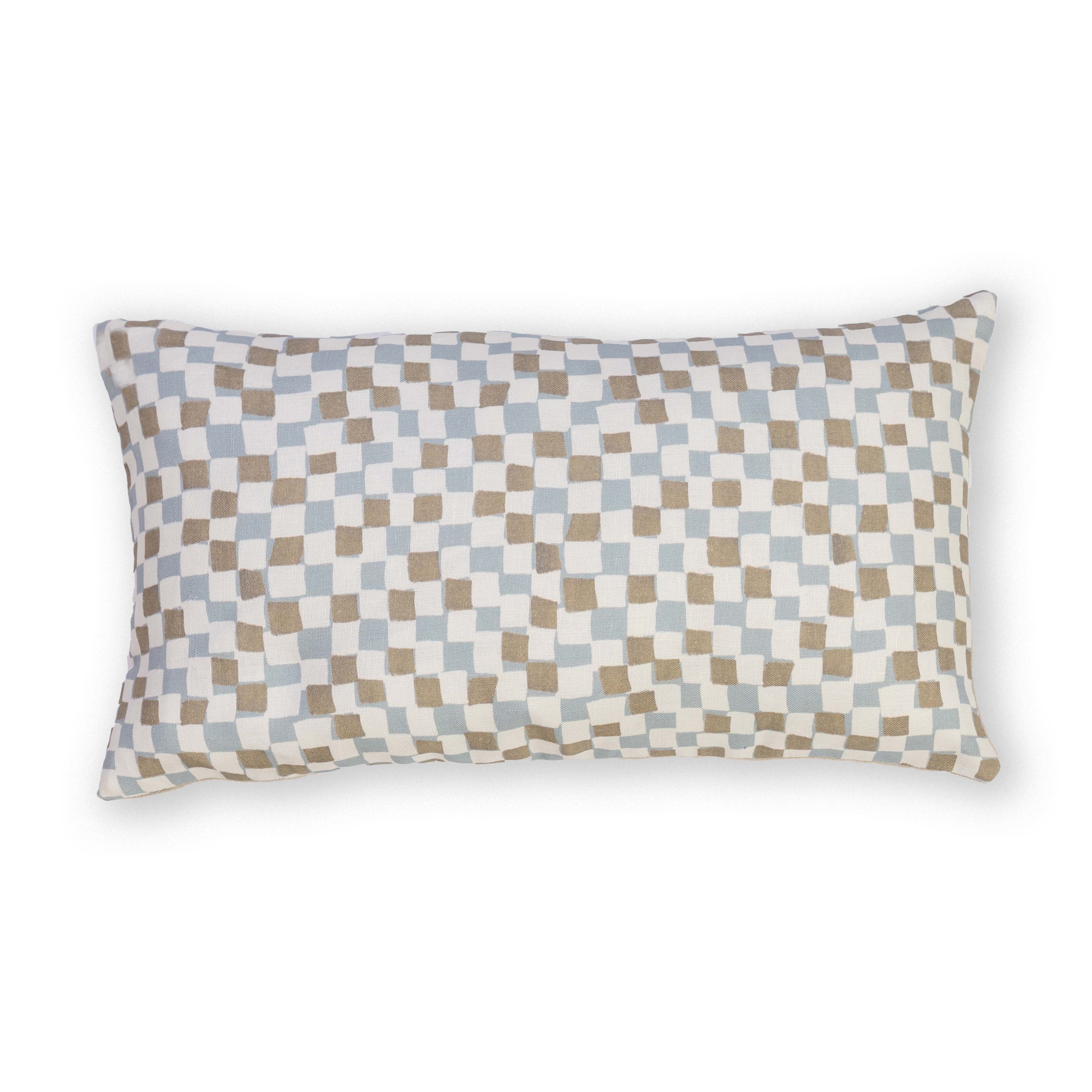 Checker in Sky Pillow Cover