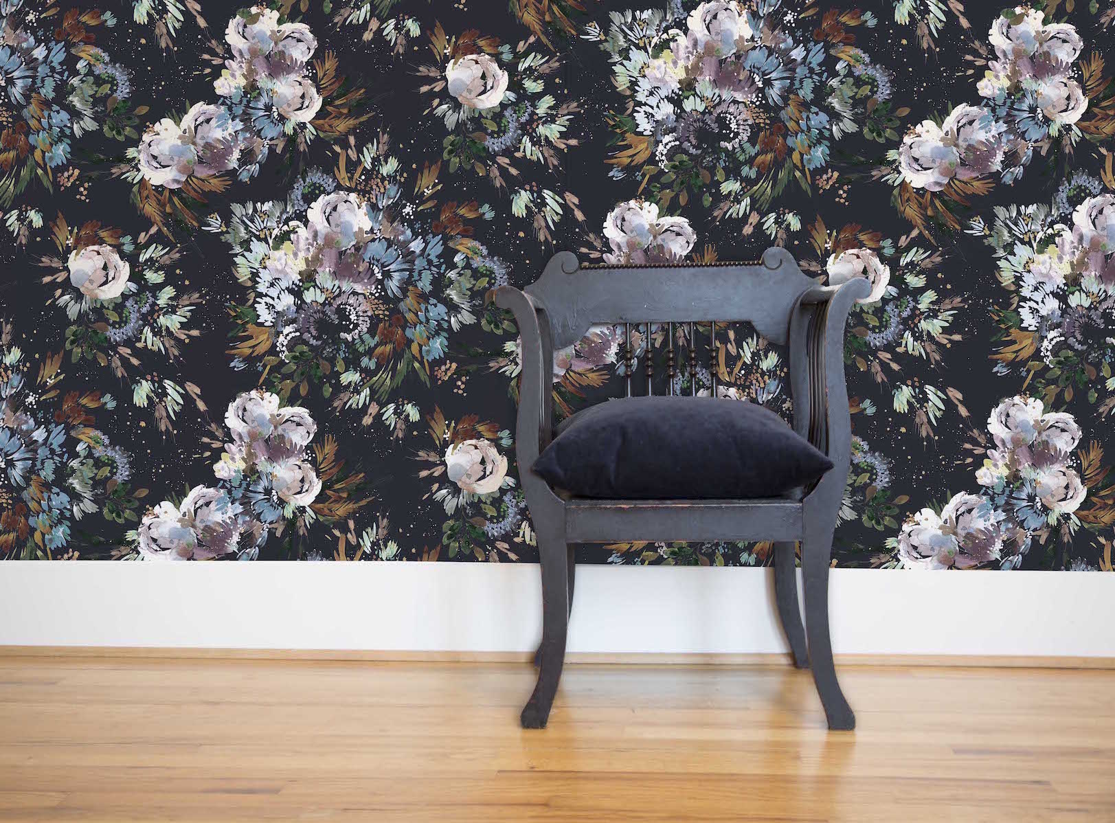 Midnight Garden in Navy Sample