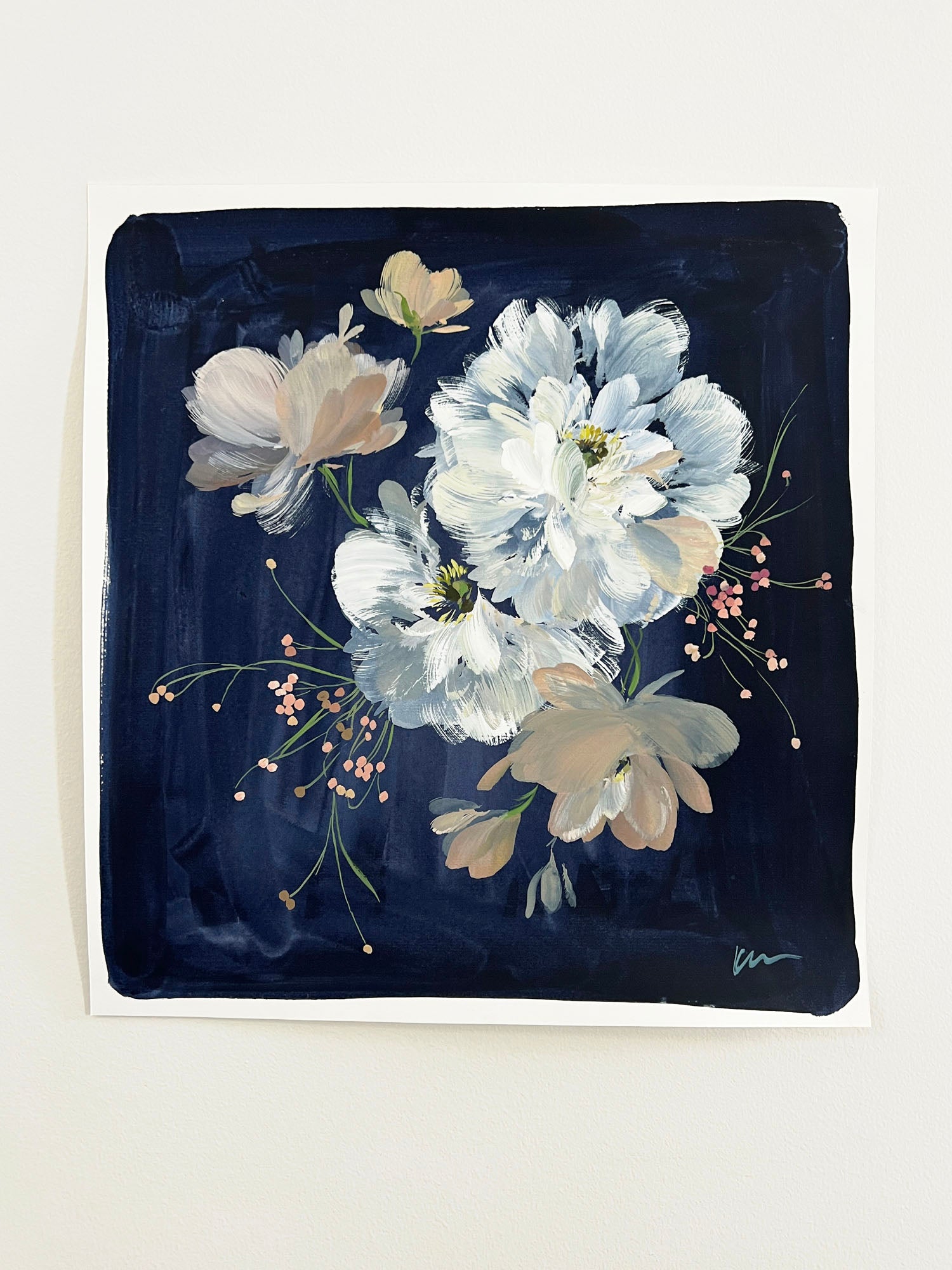 Peonies in Indigo