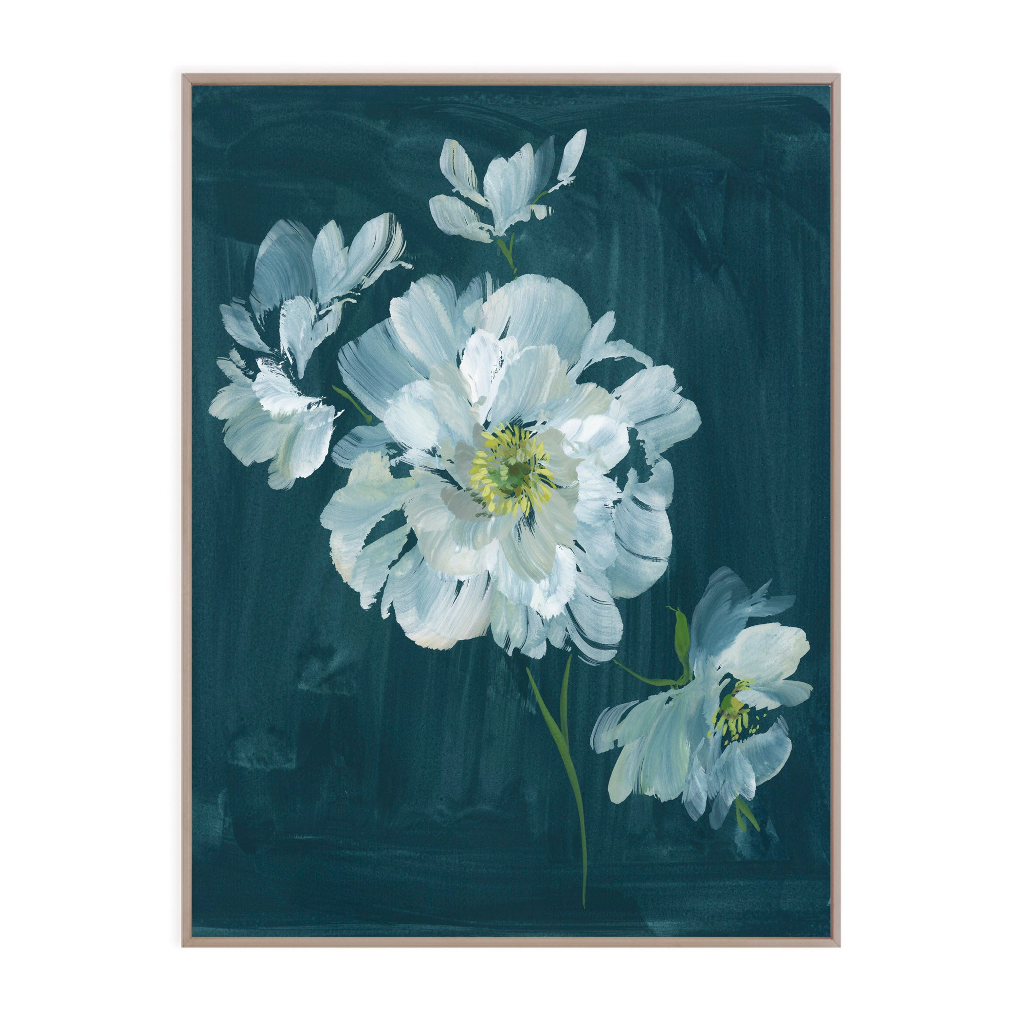 Peonies in Teal