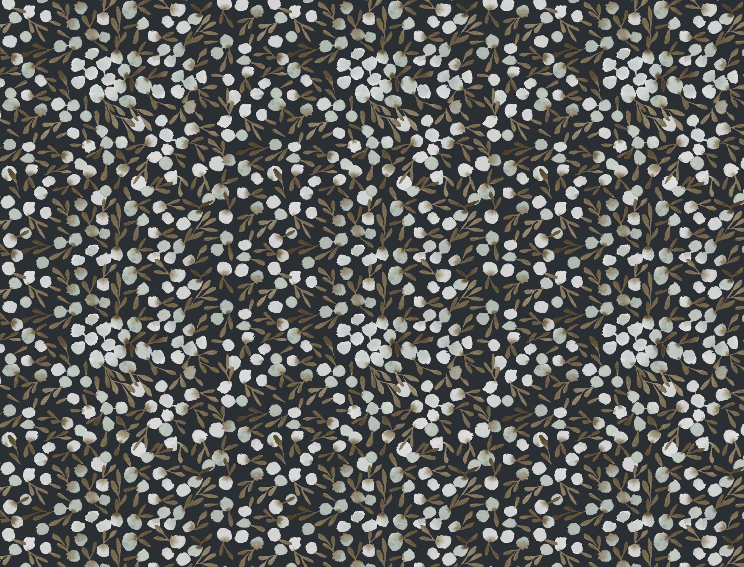 Berries in Midnight Fabric Sample