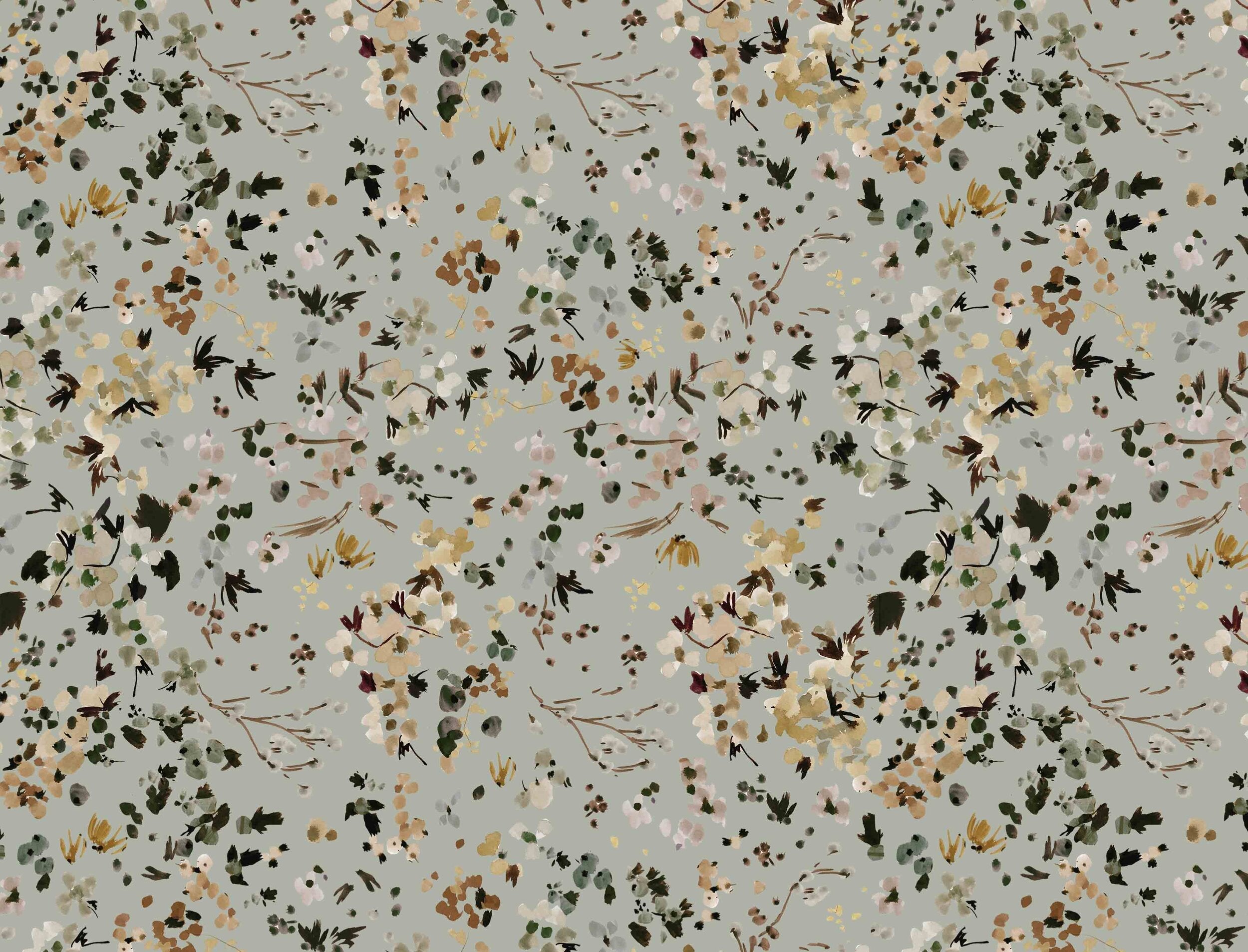 Wildflower Field in Sage Fabric Sample