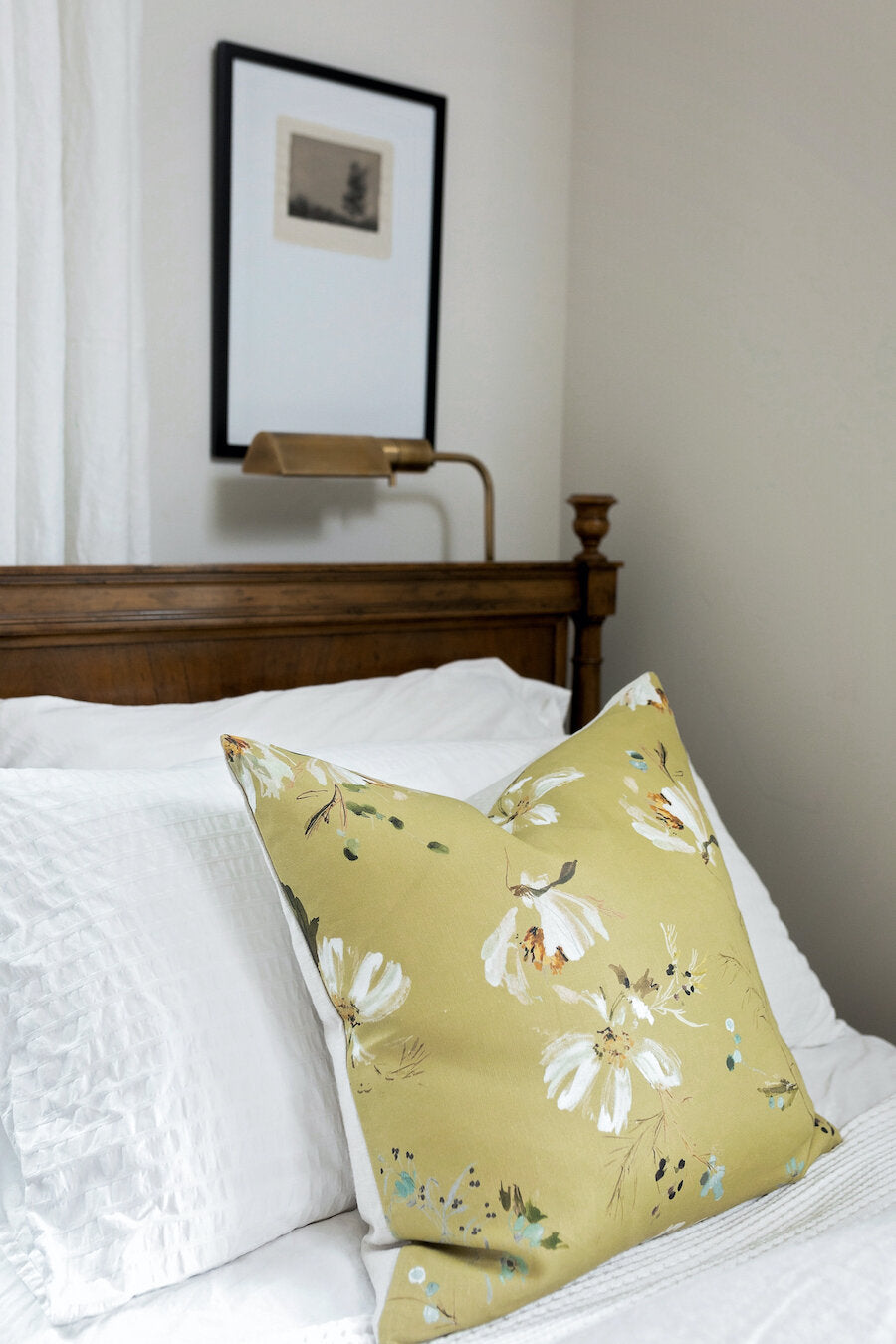 Cosmos in Canary Pillow Cover