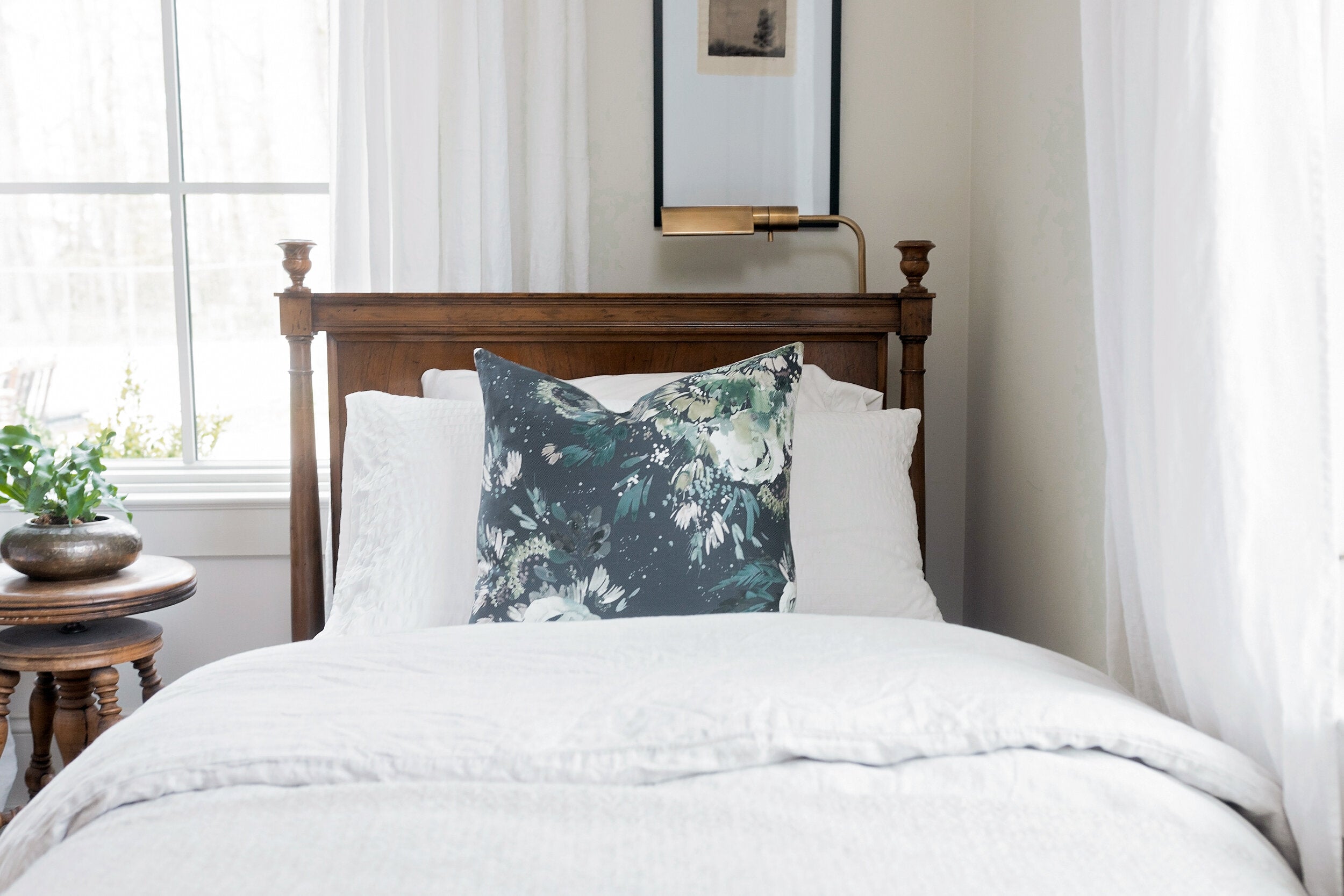 Midnight Garden in Midnight Pillow Cover