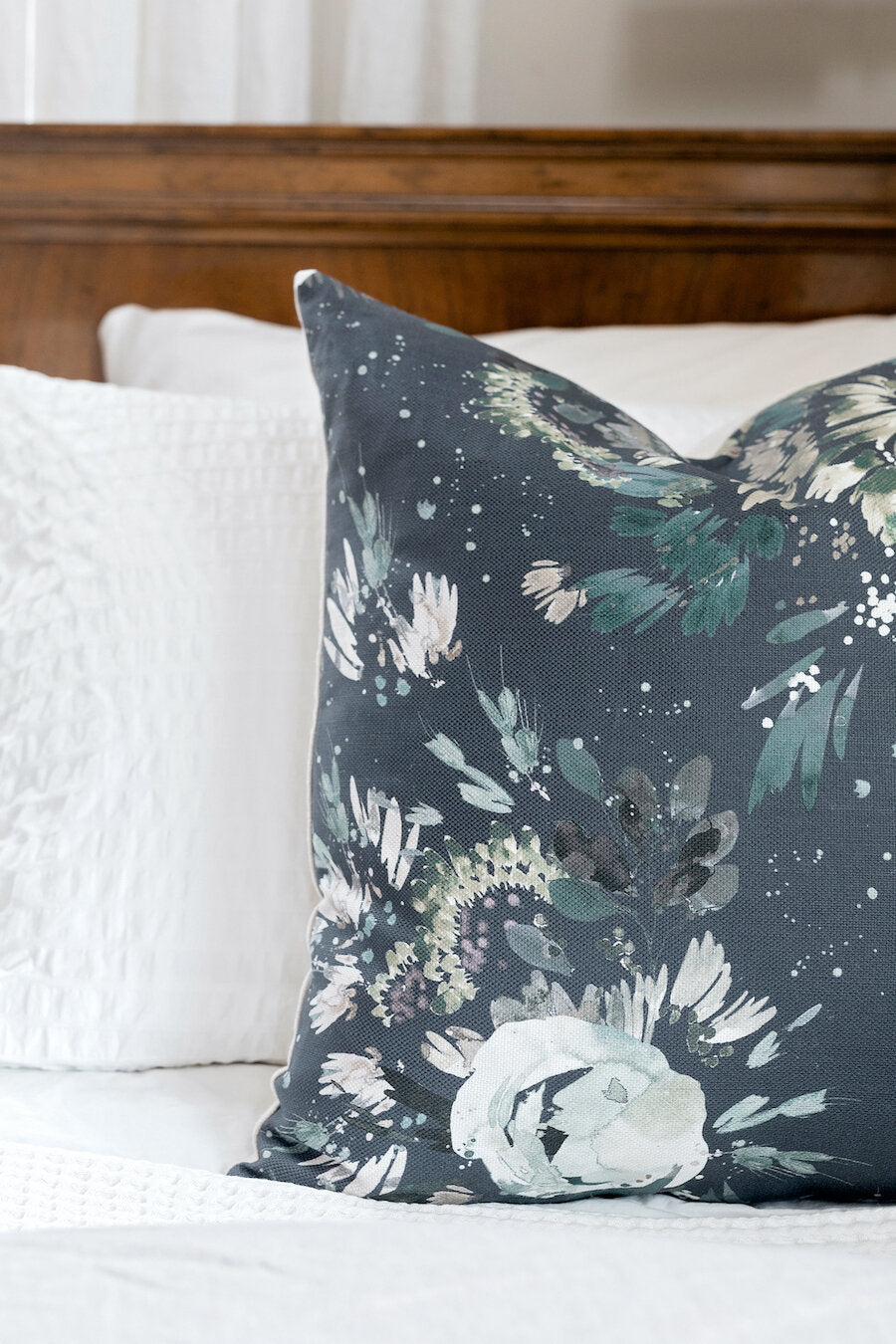 Midnight Garden in Midnight Pillow Cover