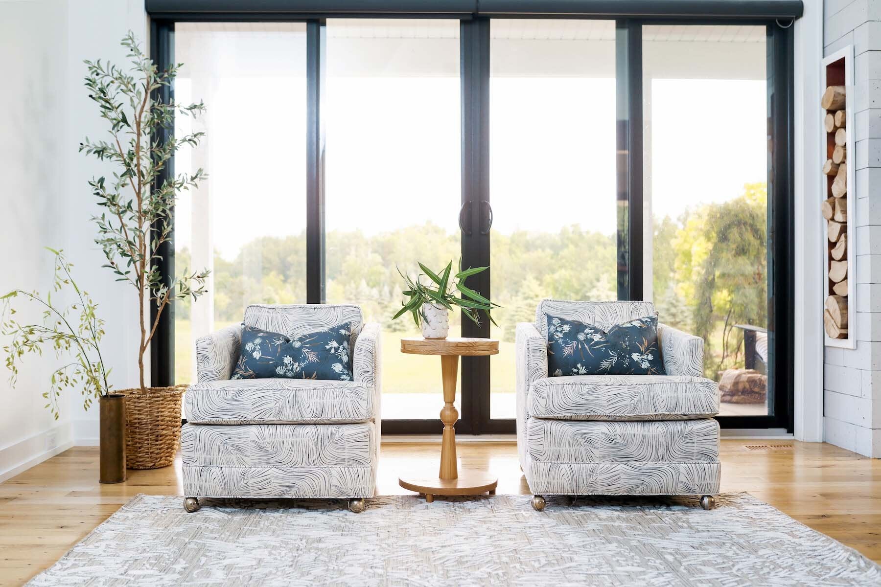 Meadow in Blue Fabric