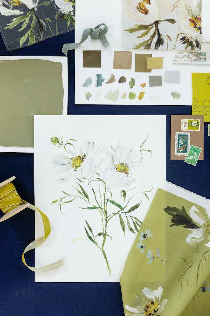 Cosmos in Canary Fabric