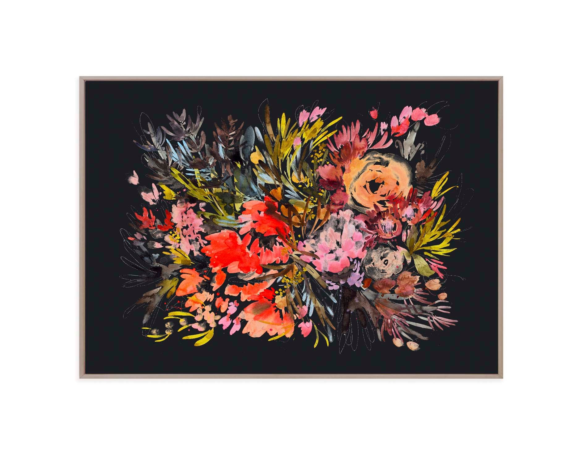 Perennial Garden No. 1- Ink | White