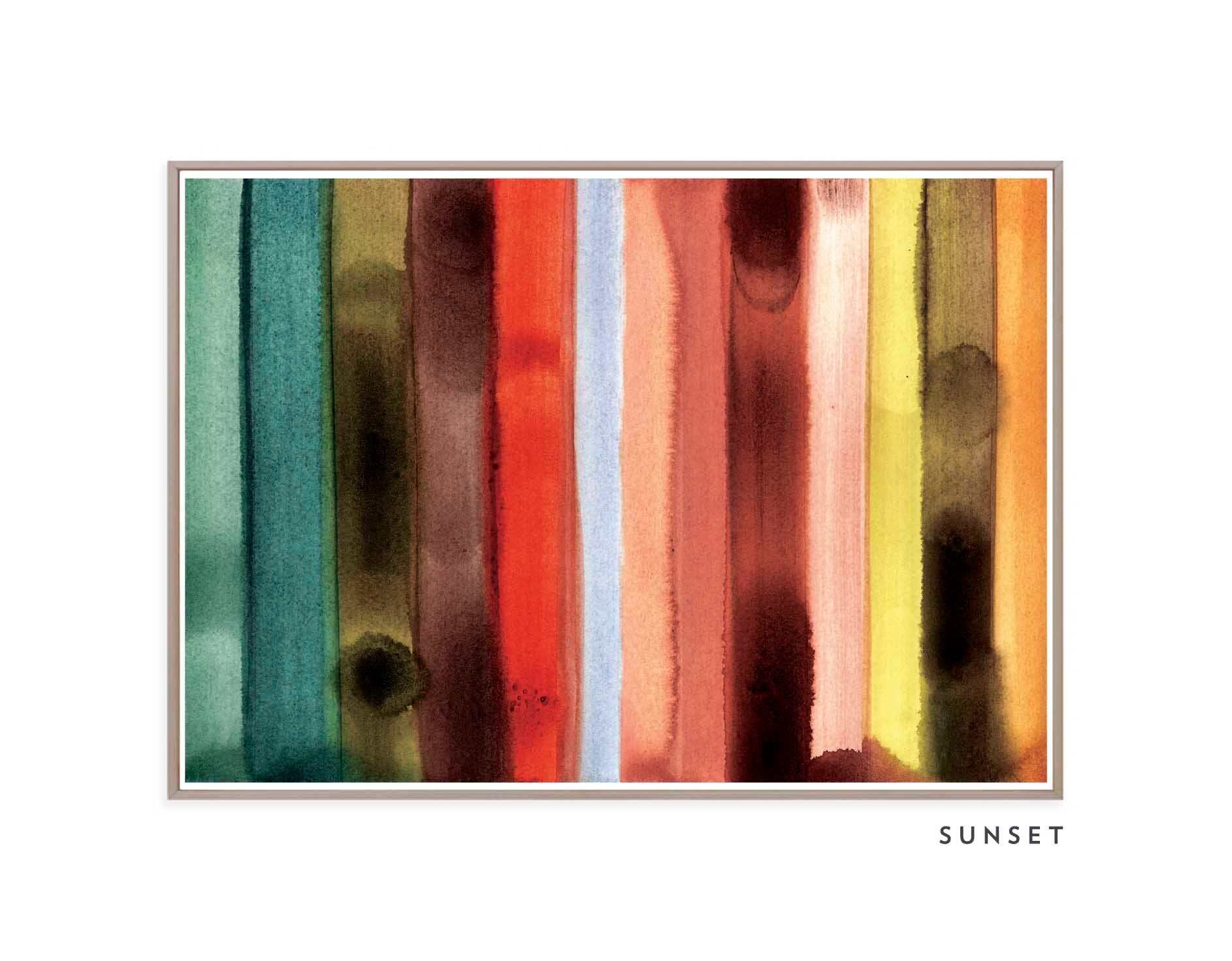 Watercolor Stripe - Mist | Sunset