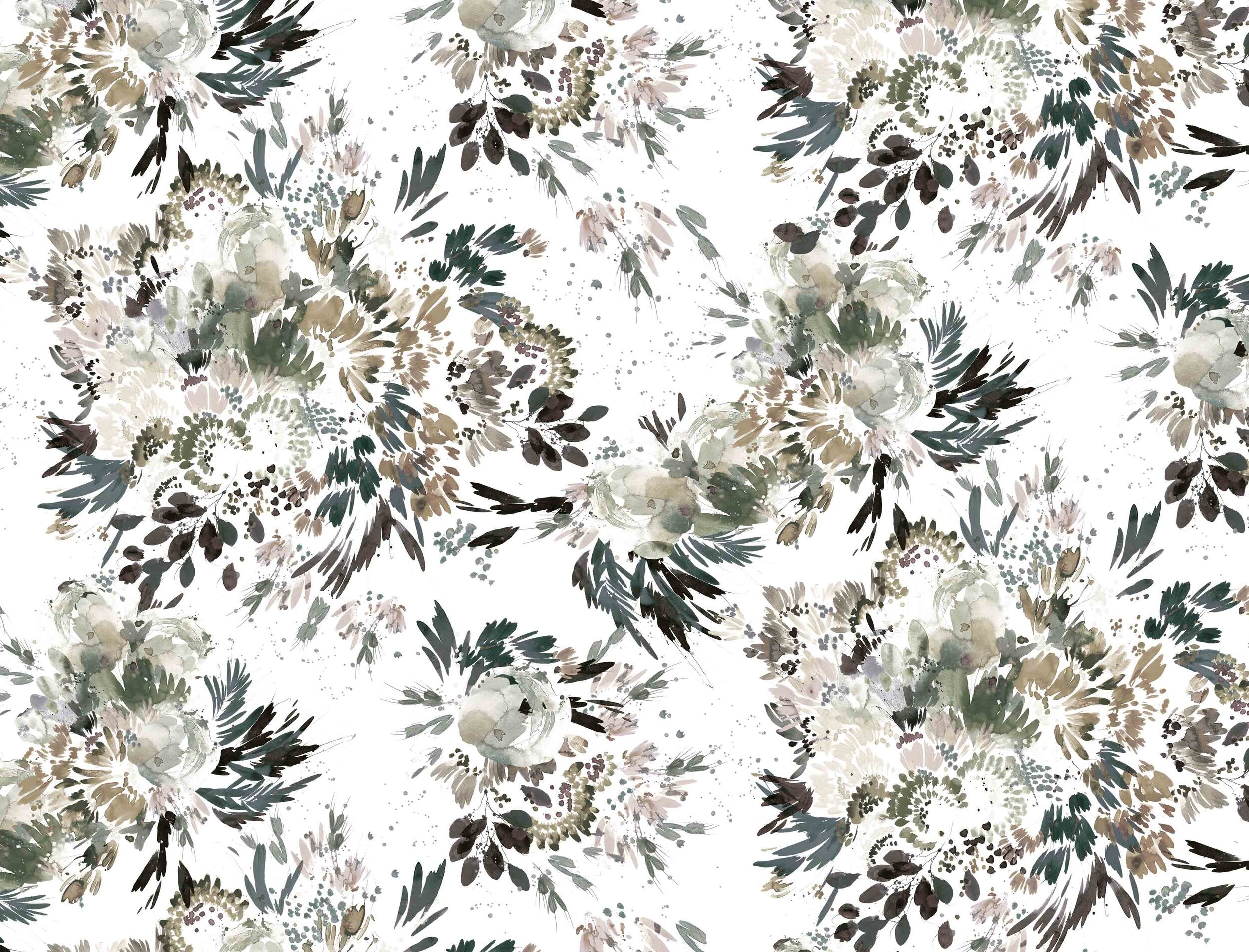 Midnight Garden in Linen Fabric