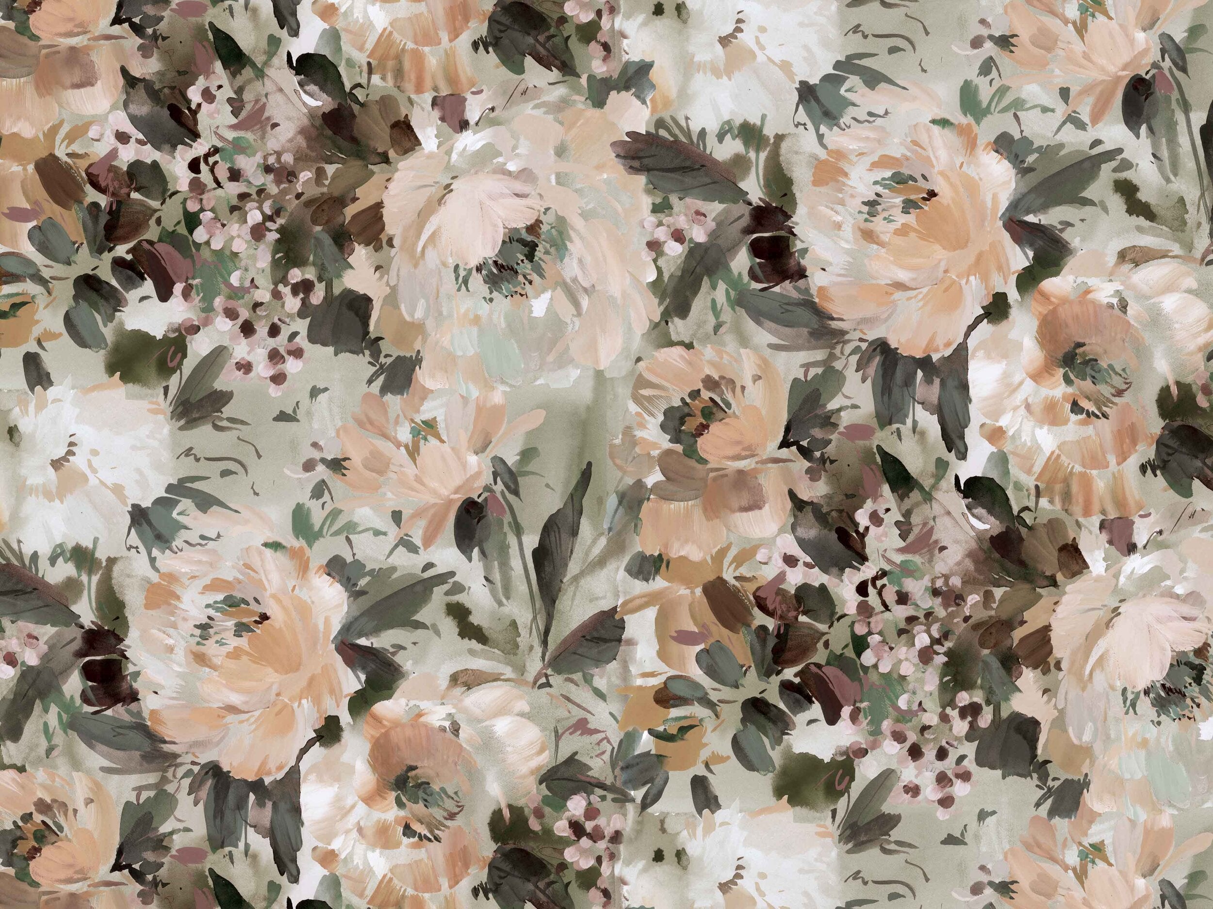 Peonia in Apricot Fabric