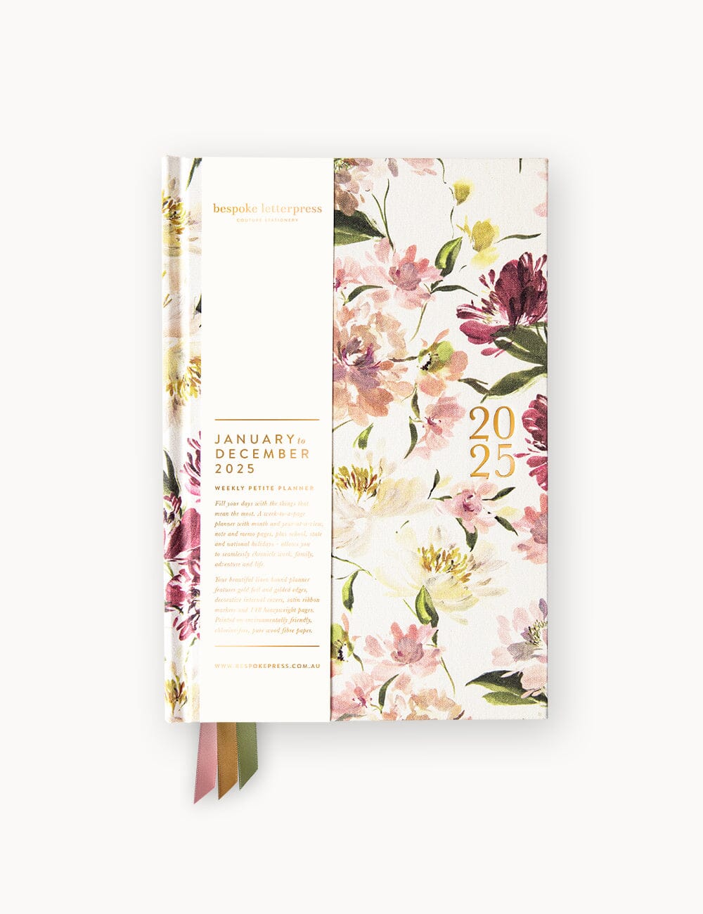 2025 Petite Linen Bound Planner in Peony