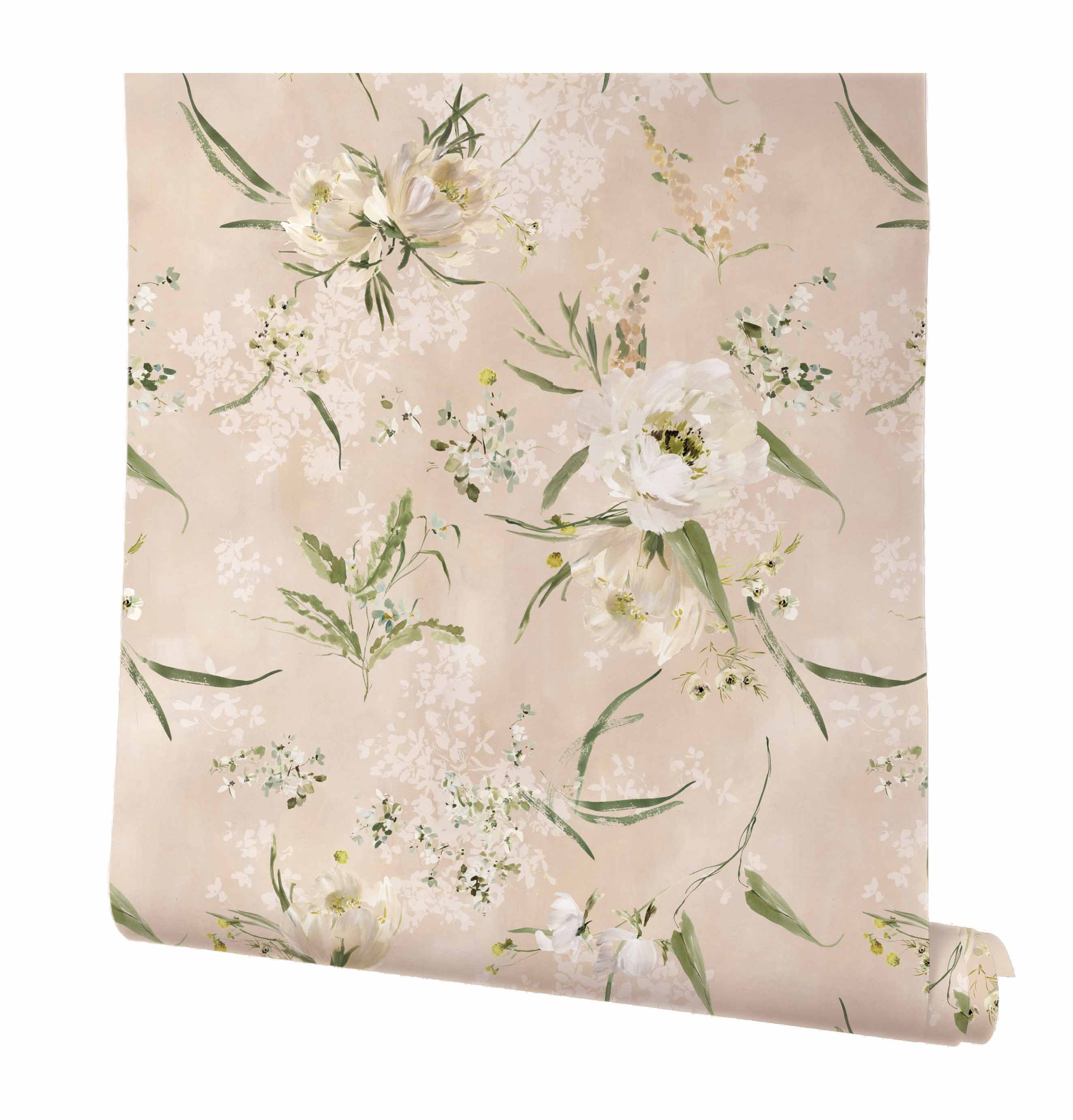 English Garden in Blush Wallpaper