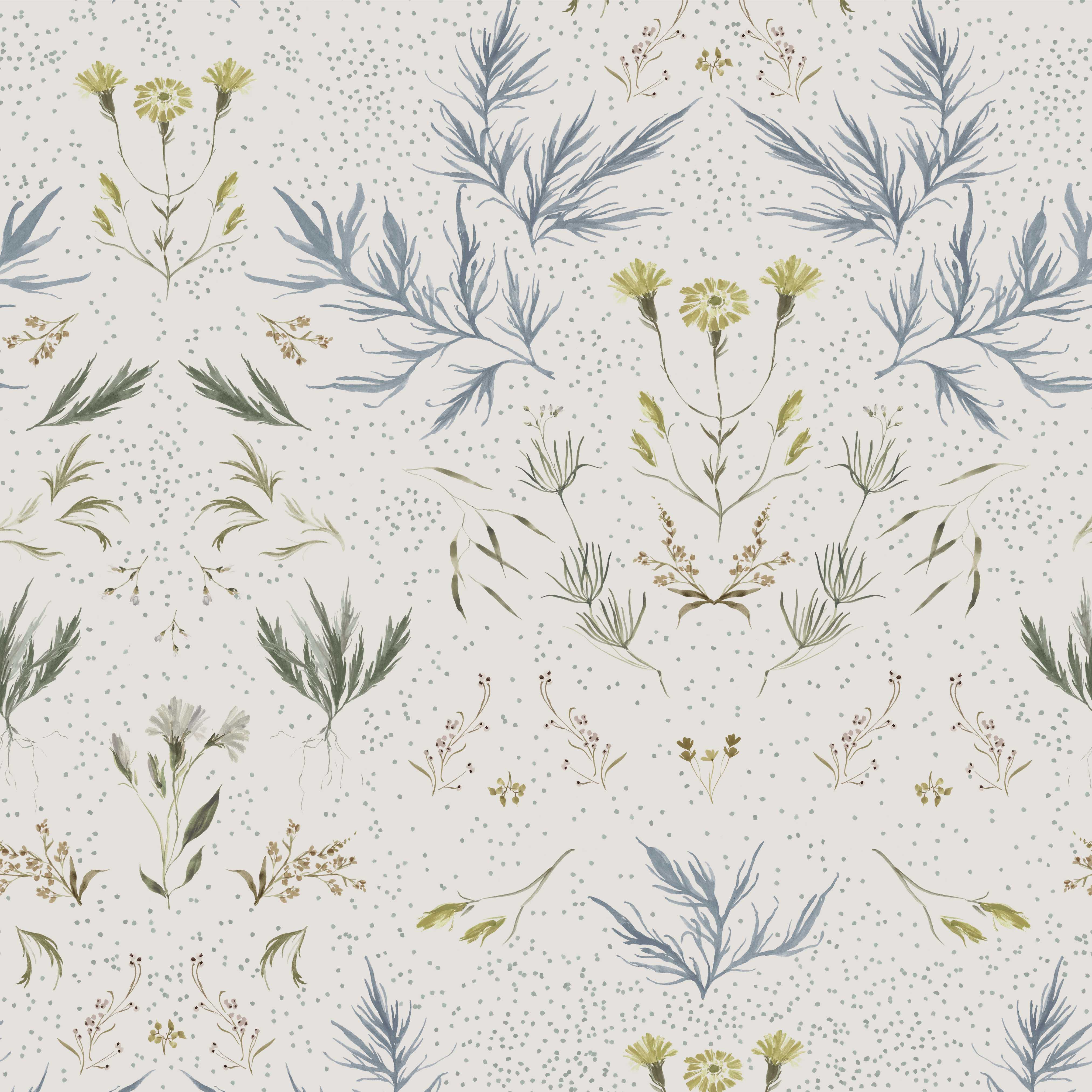 Farm Weeds in Canary Fabric Sample