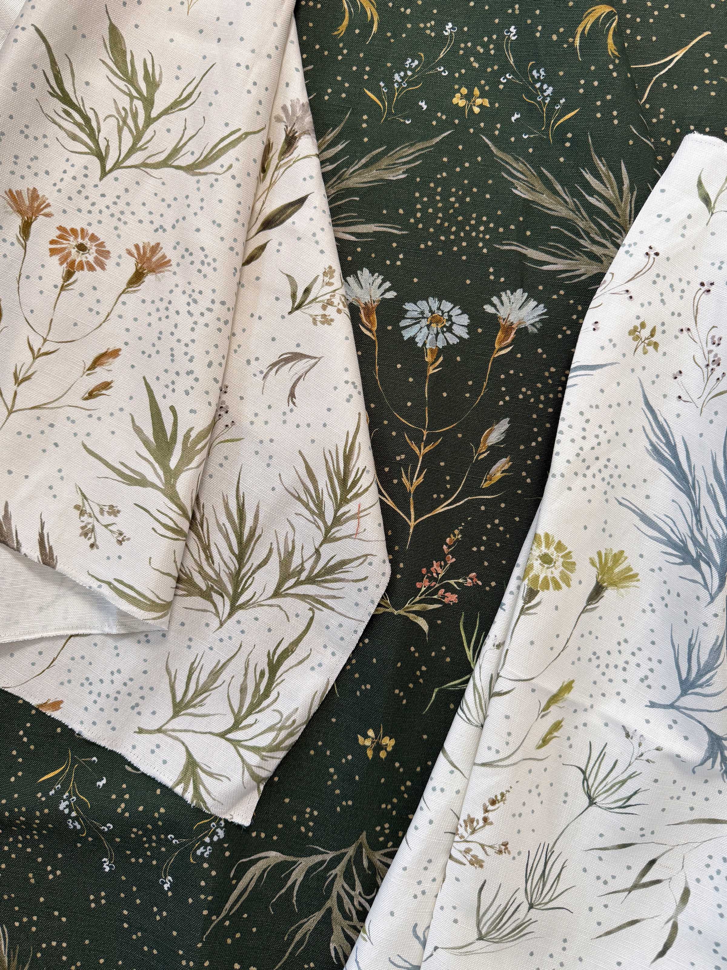 Farm Weeds in Canary Fabric Sample