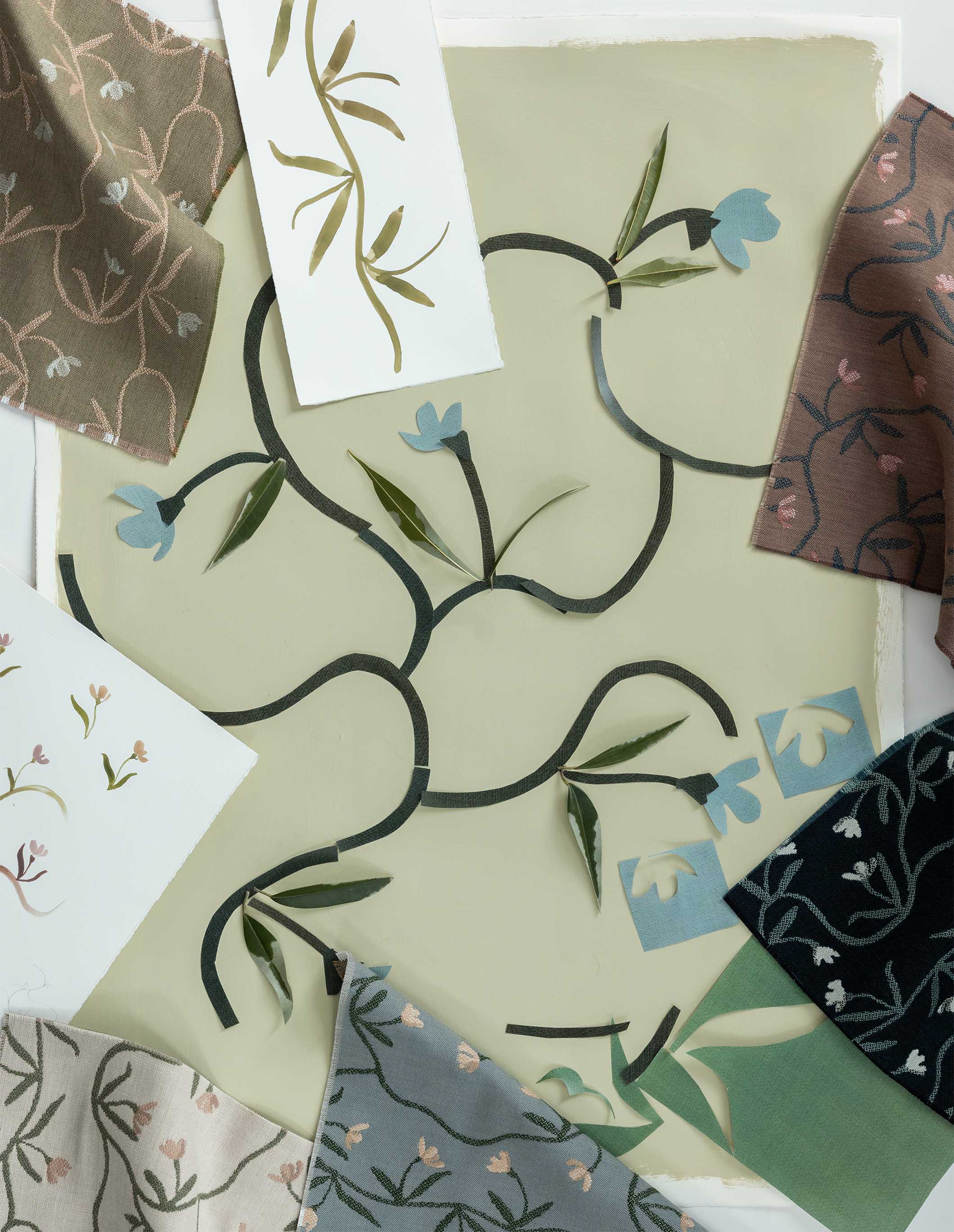 Bramble in Moss Fabric Sample