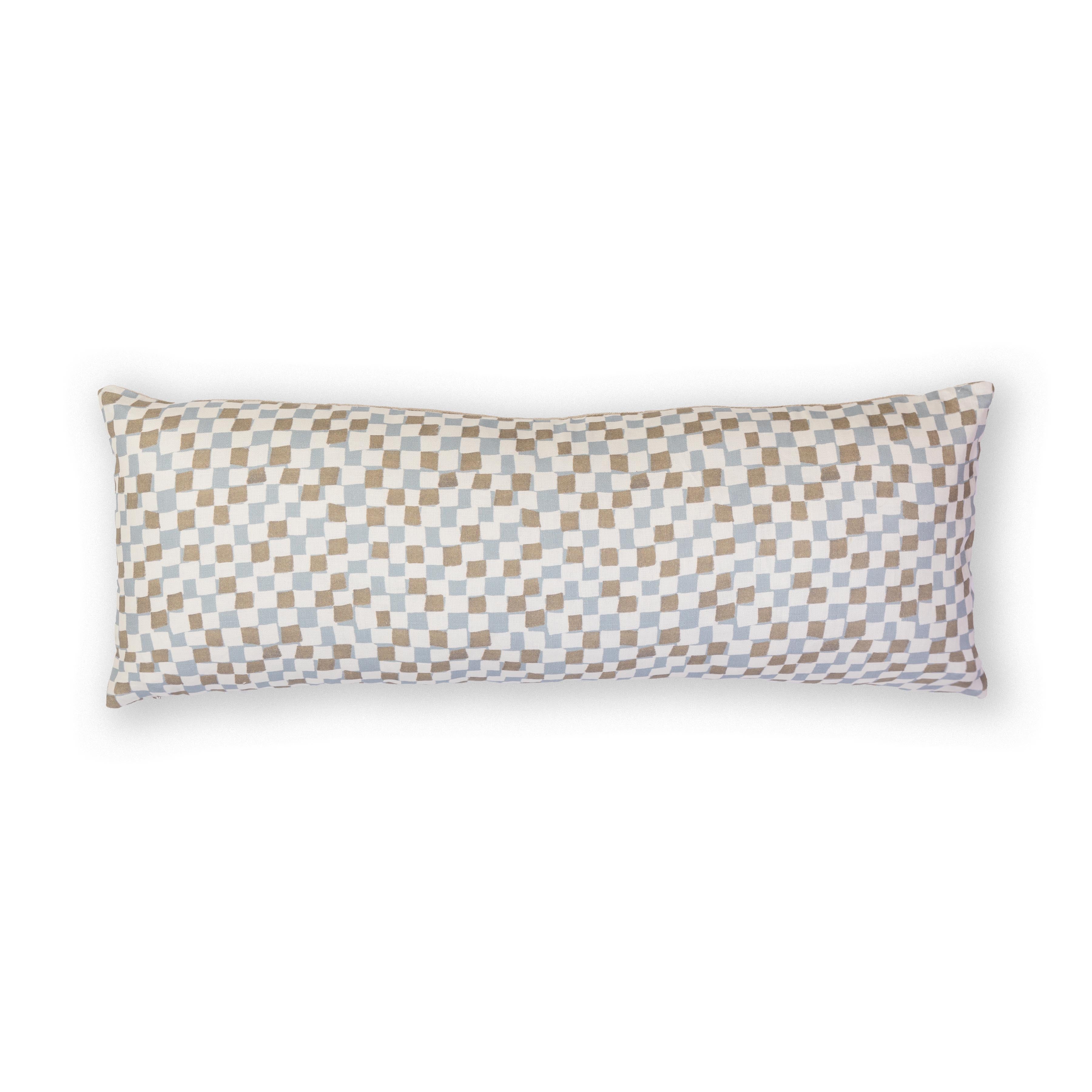 Checker in Sky Pillow Cover