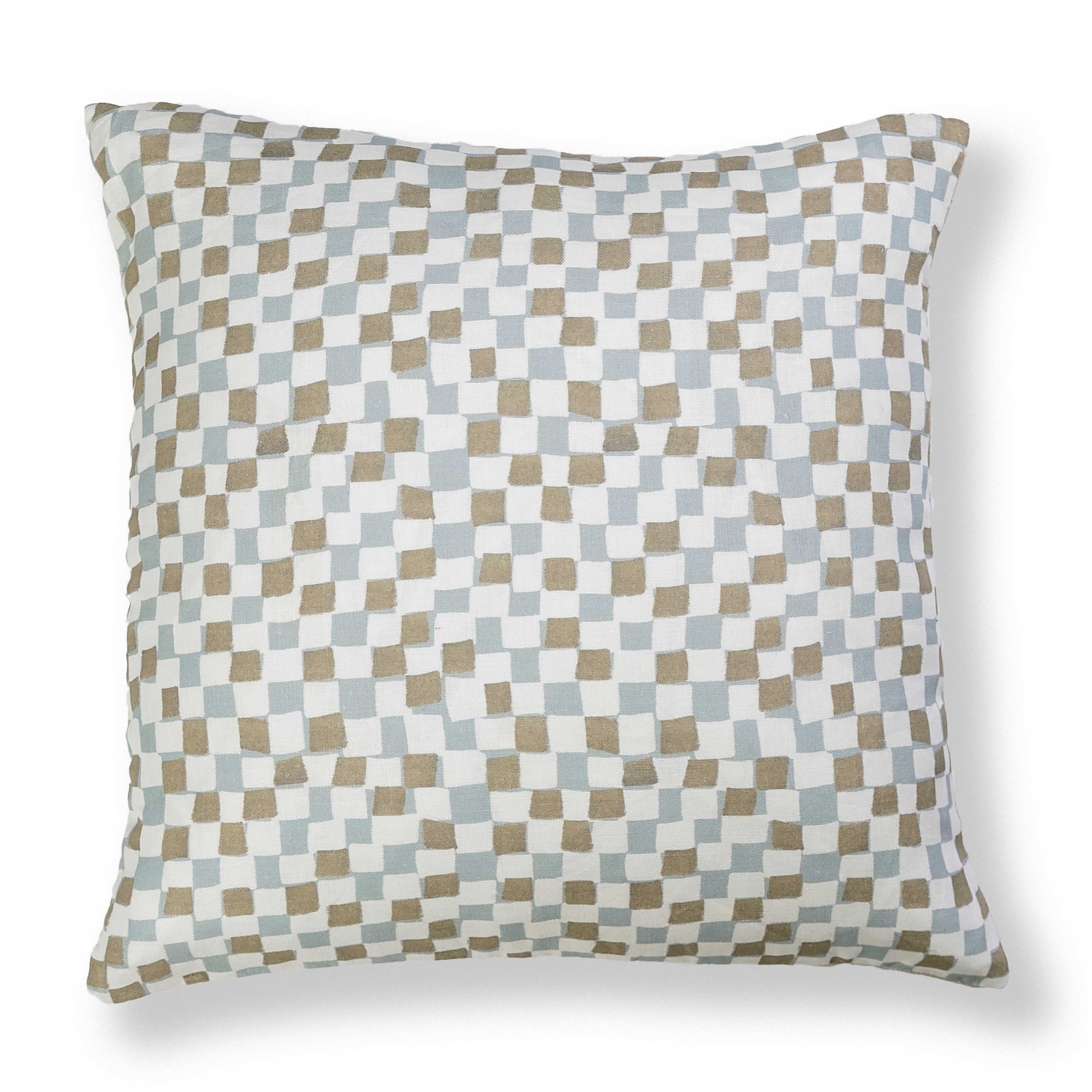Checker in Sky Pillow Cover