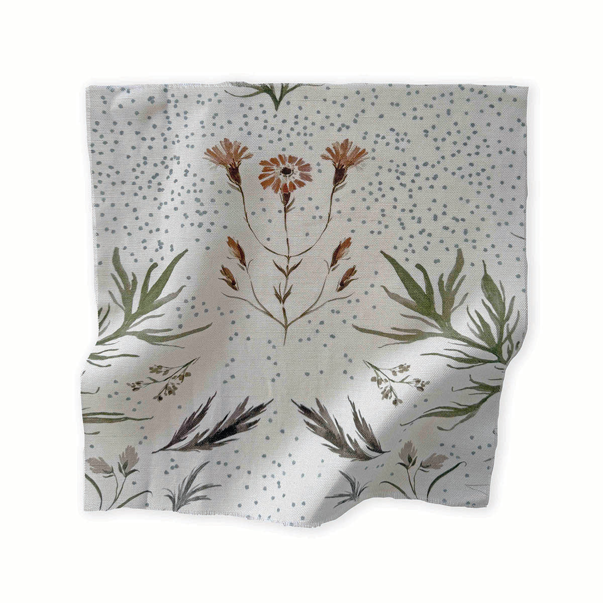 Farm Weeds in Amber Fabric Sample