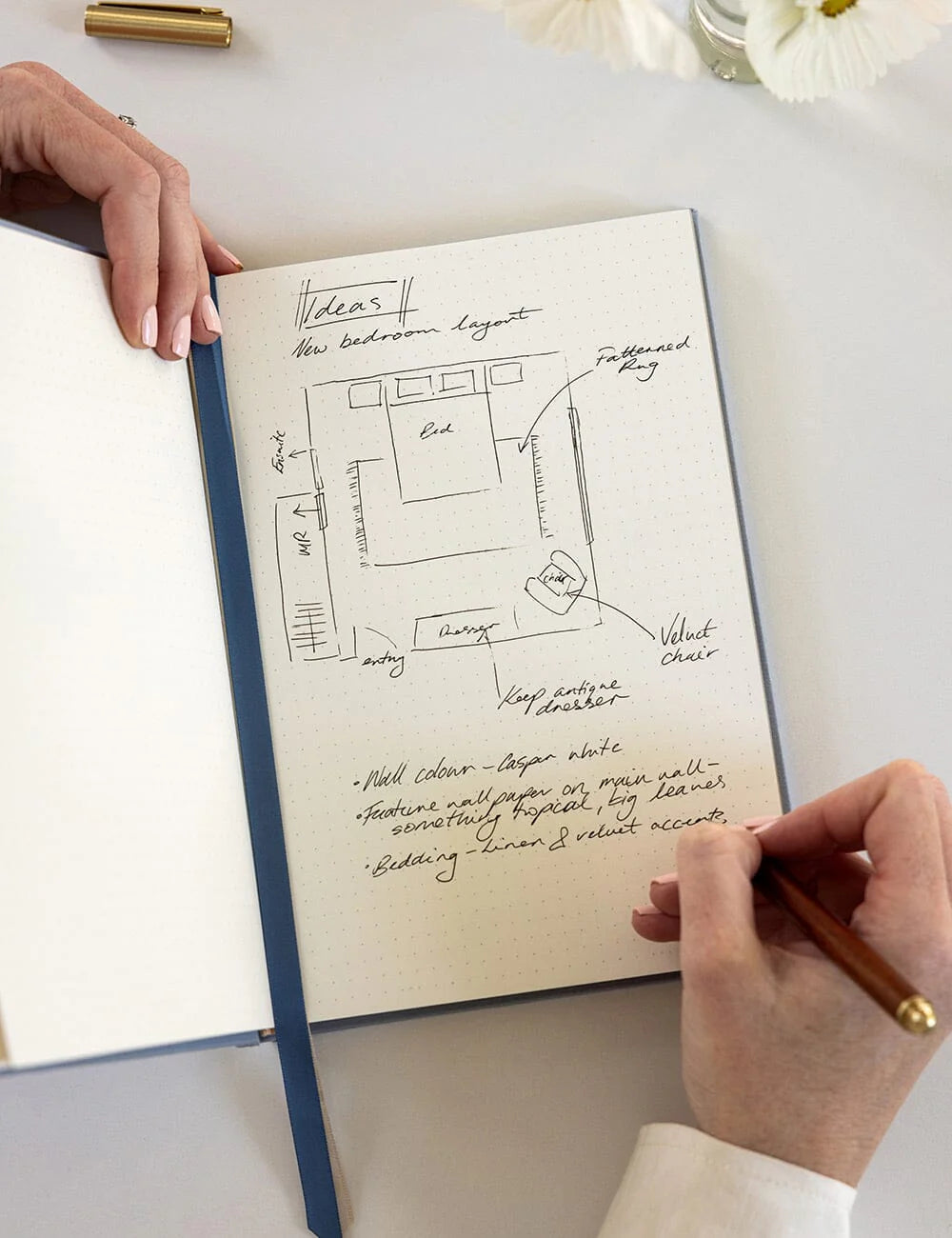 Linen Bound Journal in Dusty Cornflower