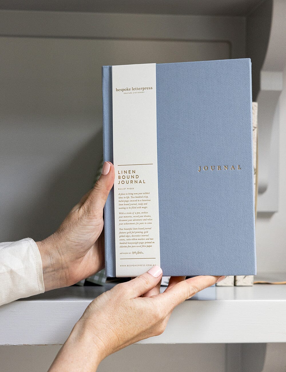 Linen Bound Journal in Dusty Cornflower