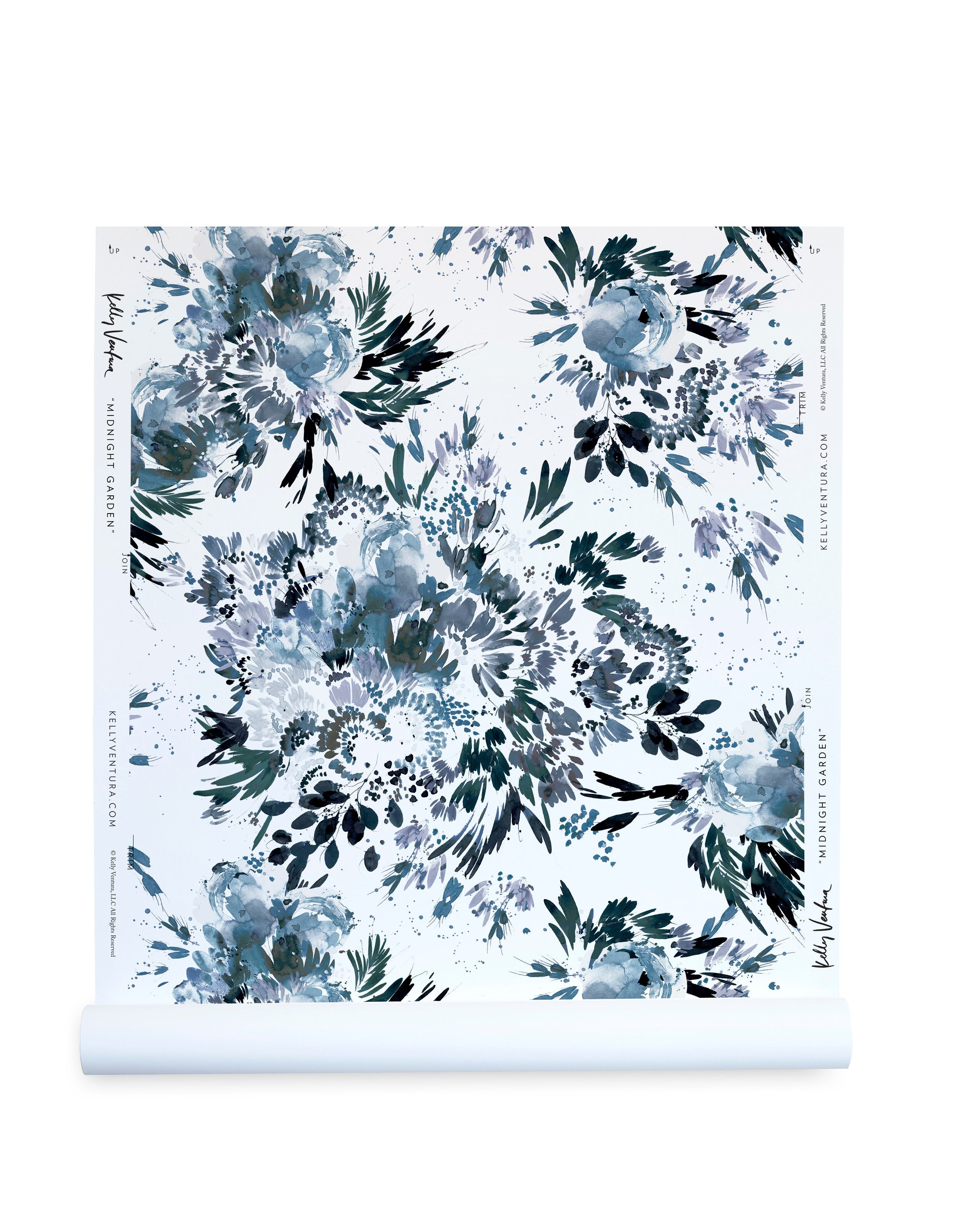 Midnight Garden in Indigo Sample