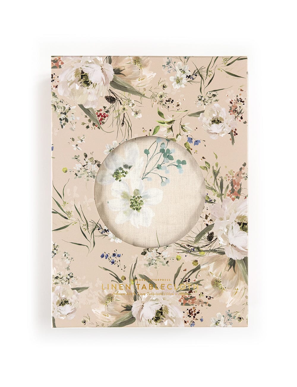 Summer Peonies Linen Table Cloth