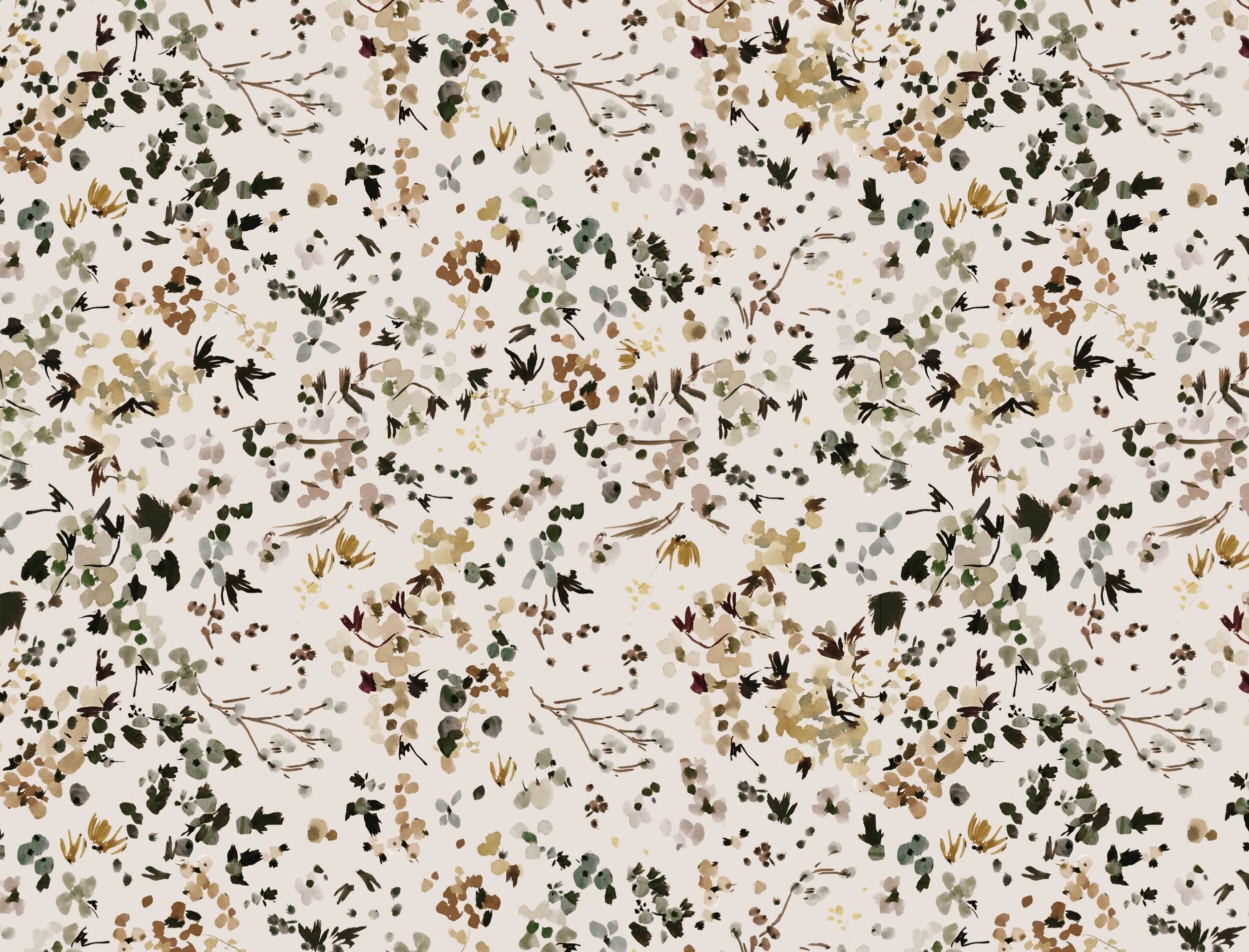 Wildflower Field in Hazel Fabric Sample