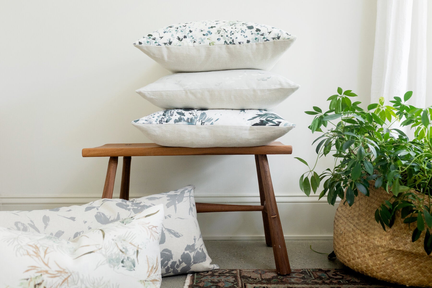 Wildflower Field in Indigo Fabric