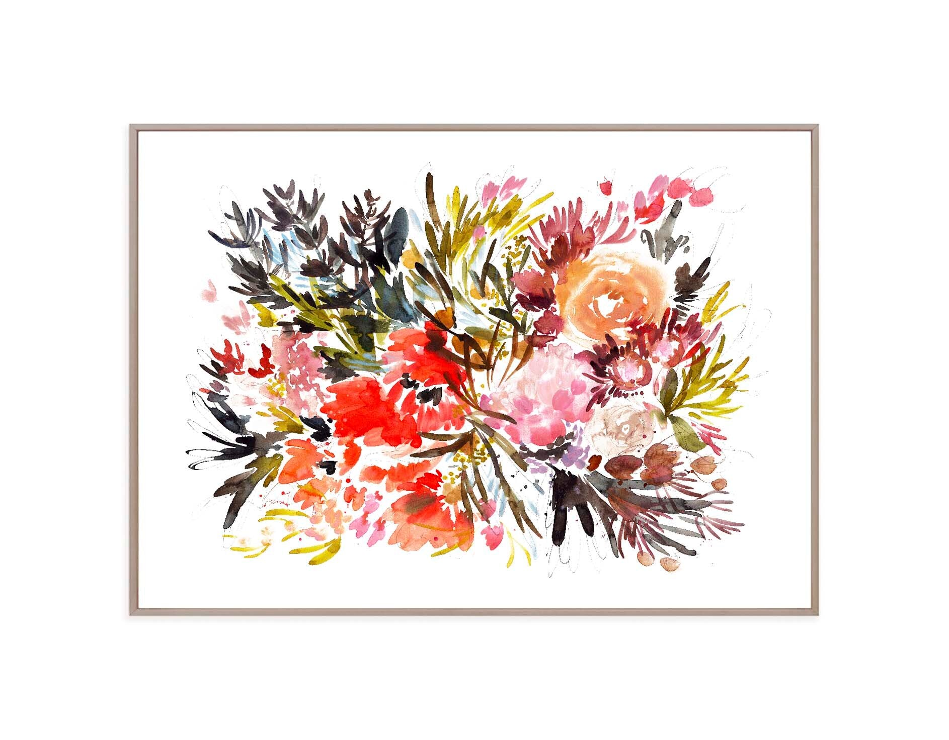 Perennial Garden No. 1- Ink | White