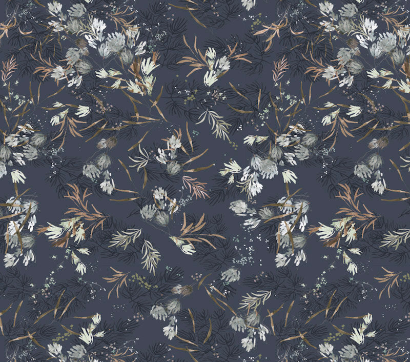 Meadow in Blue Woven Fabric Sample